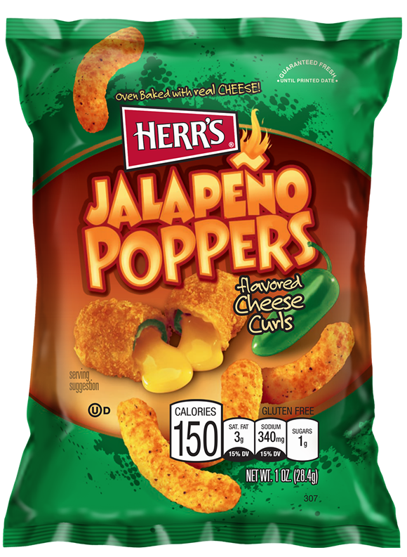 Herr's Jalapeno Cheese Curls Box - 12 x 199 Gramm