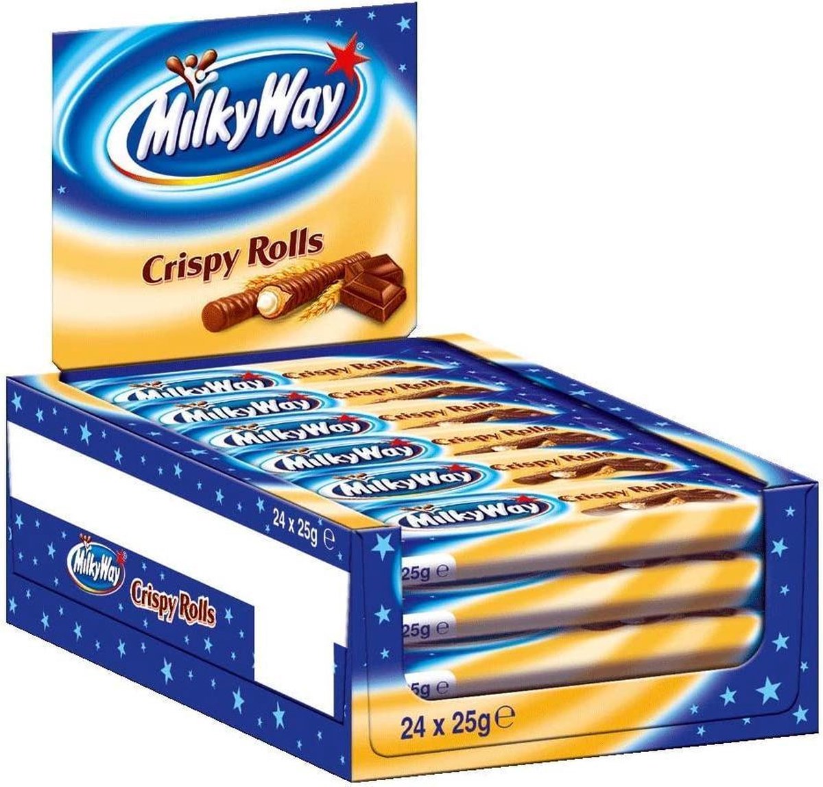 Milky Way Knusprige Waffelröllchen Box 24 x 25 Gramm