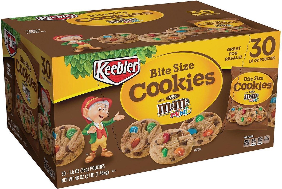 M&M Bitesize Cookies 30 x 45 Gramm