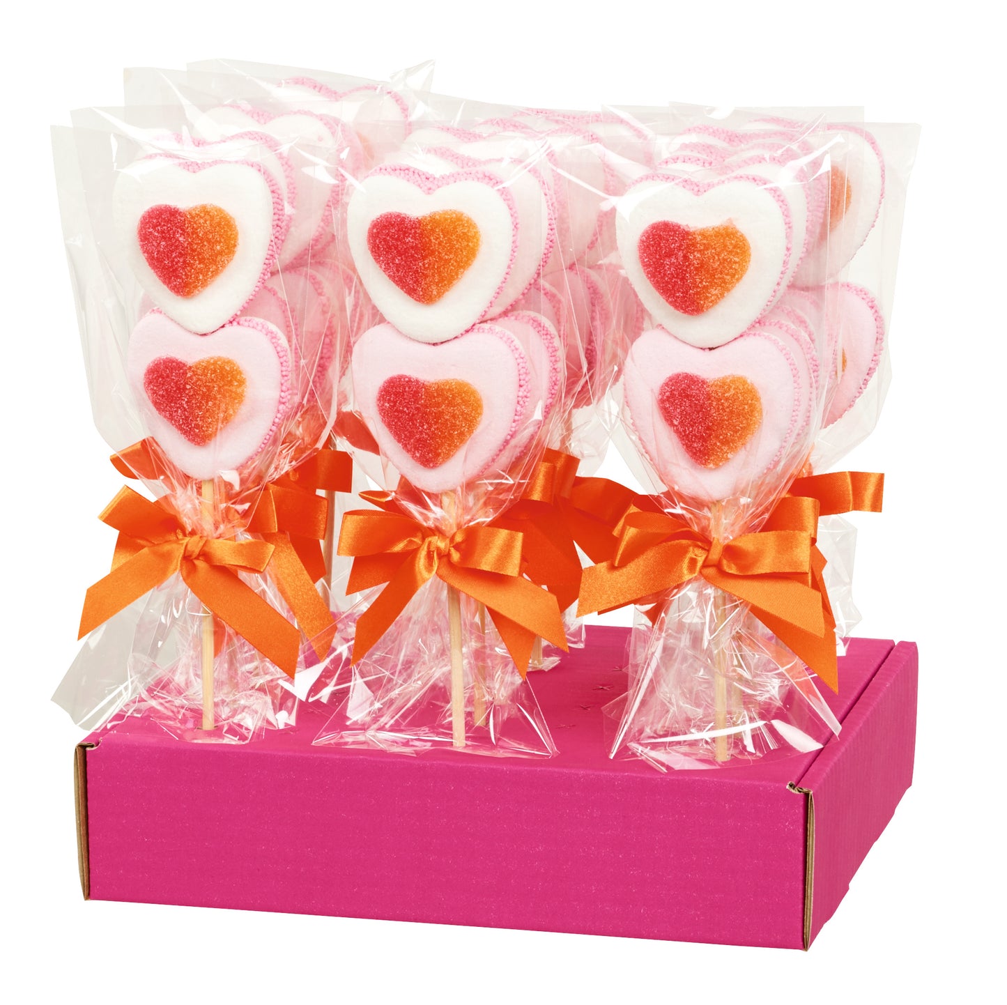 Peach Hearts Lolly - 1 Stuk