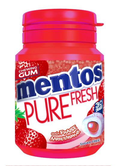 Mentos Flasche PF Erdbeeren 60 Gramm Packung