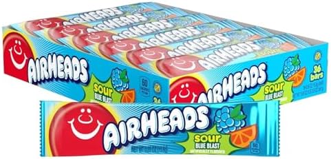 Airheads Sour Blue Raspberry Einzelriegelbox - 36 Stück
