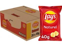 Lay's Natural Chips Box - 20 x 40 Gramm