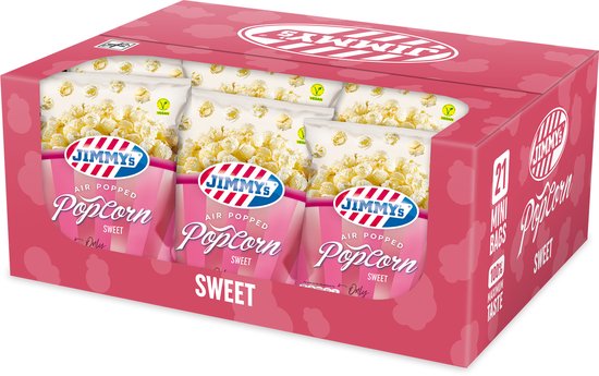 Jimmy's Popcorn Minibag Sweet Box 21 x 27 Gramm