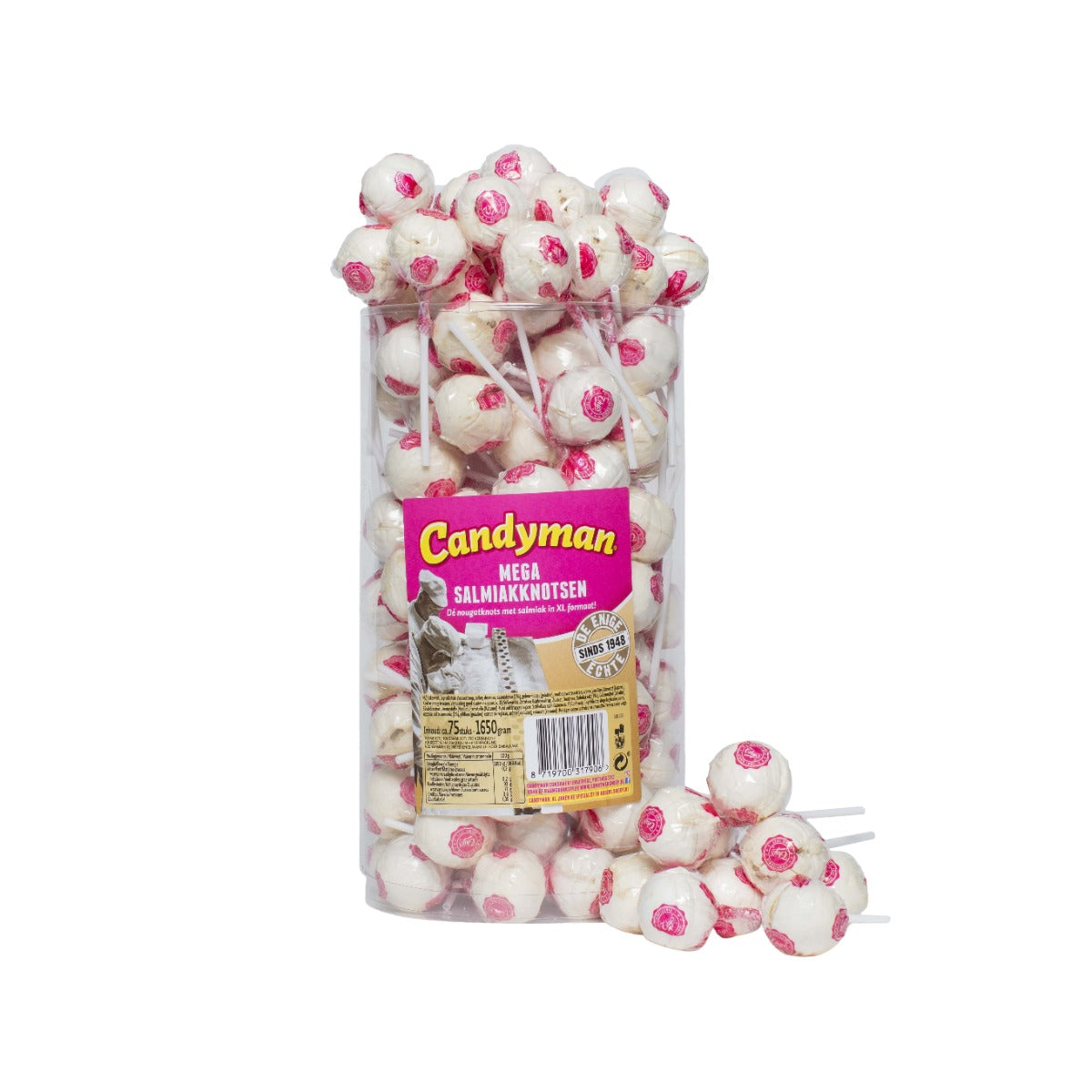 Candyman Lutscher Mega Weiß 75 Stück