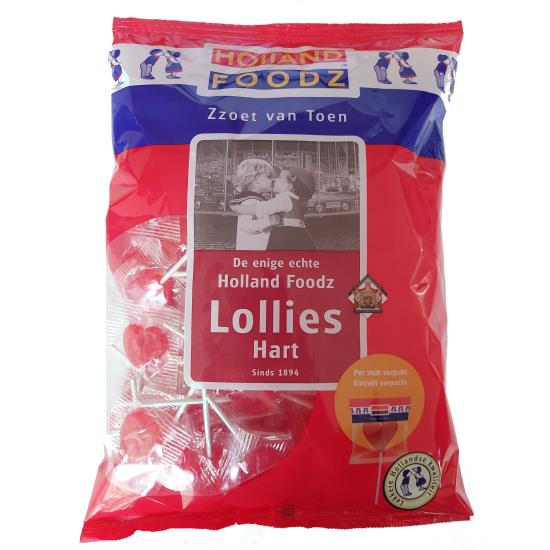 Holland Foodz Herz-Lolly Rot - 120 Stück