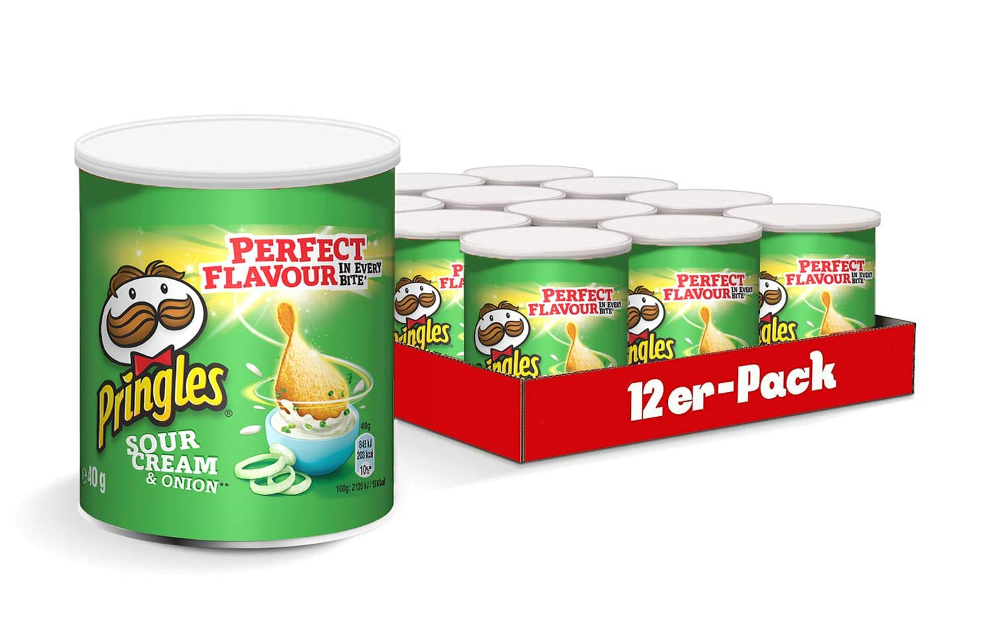 Pringles Sour Cream Chips Schale - 12 x 40 Gramm