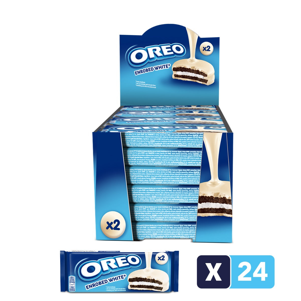 Mit Oreo überzogenes Weiß 24 x 41 Gramm