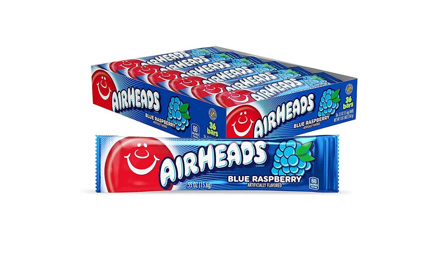 Airheads Blaue Himbeere 36 x 16 Gramm