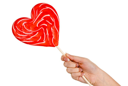 Herz-Lolli Rot-Weiß 24cm