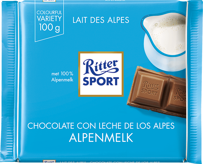 Ritter Sport Alpenmilch Schokoladentafel Box - 12 x 100 Gramm