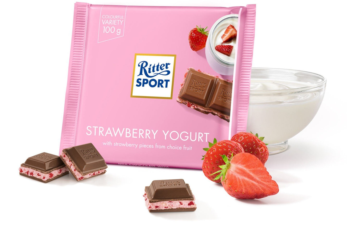 Ritter Sport Erdbeer-Joghurt-Box - 12 x 100 Gramm