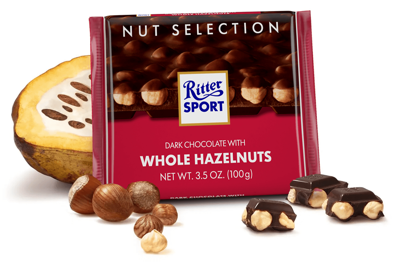 Ritter Sport Ganze Haselnuss Pur 100 Gramm