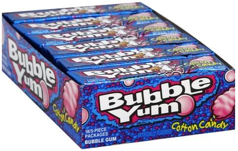 Bubble Yum Zuckerwatte-Box - 18 x 40 Gramm