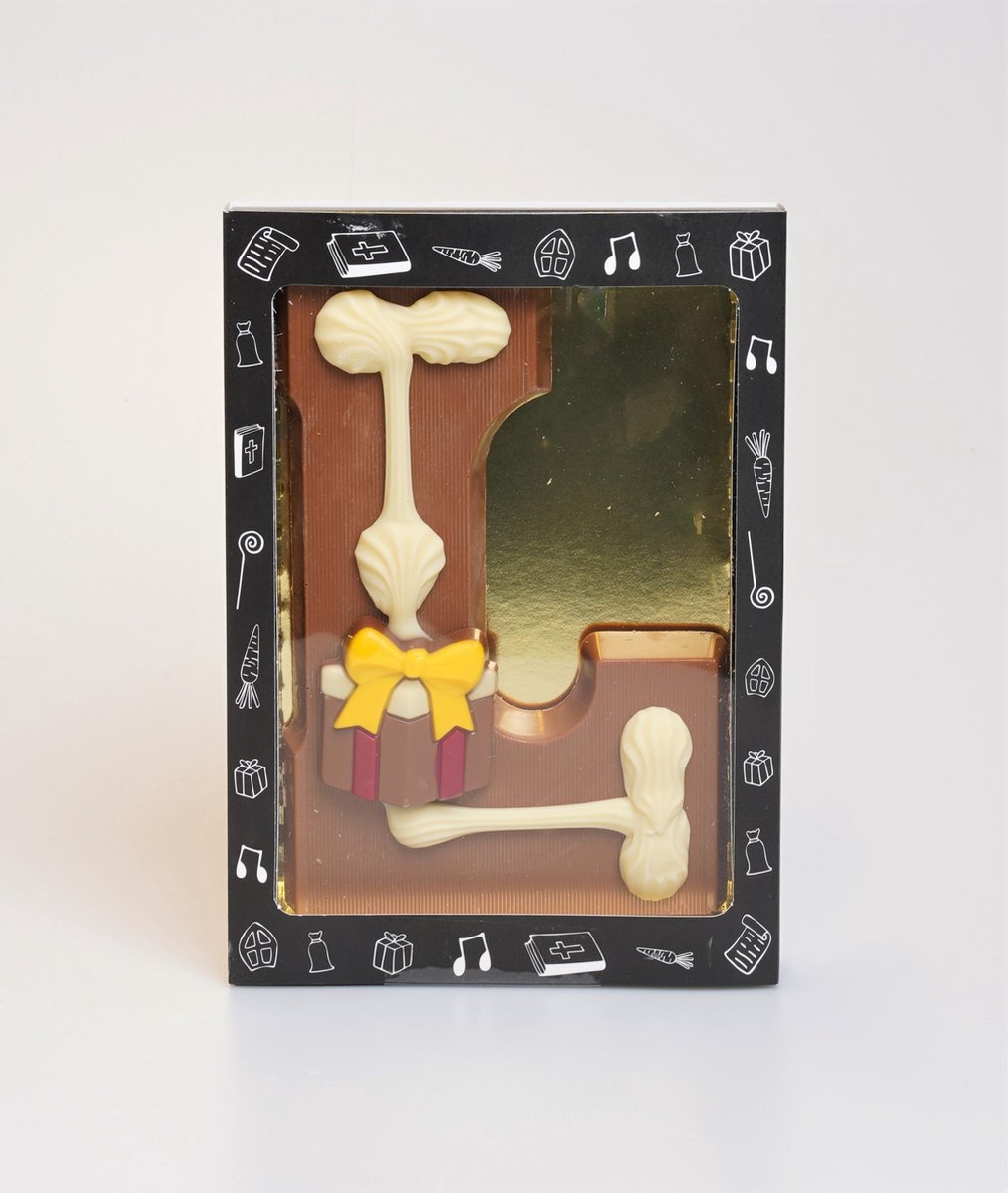 Luxe Gedecoreerde Melk Chocolade Letter L 240 Gram