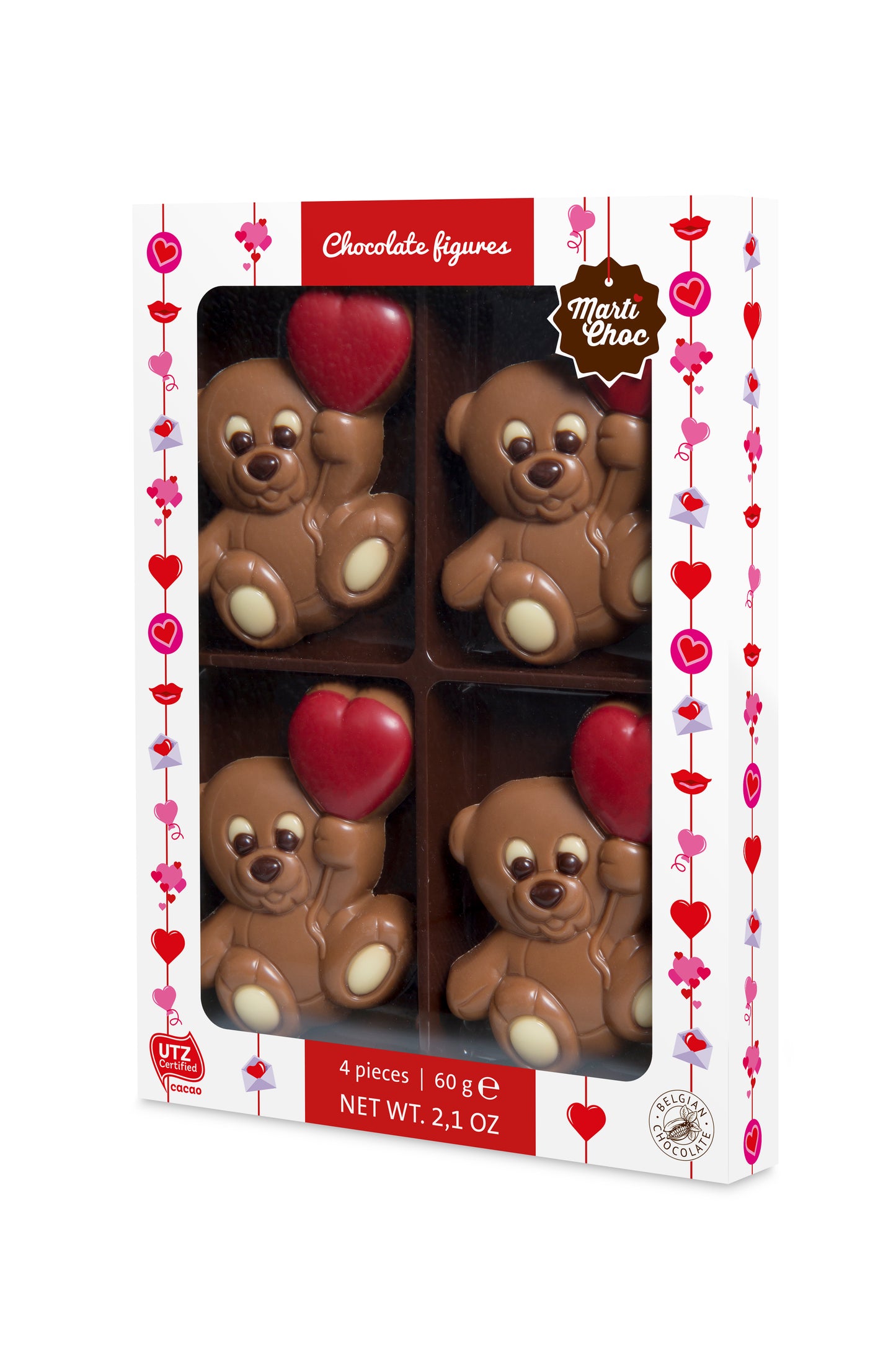 Valentinstag-Schokoladenbären, 60 Gramm