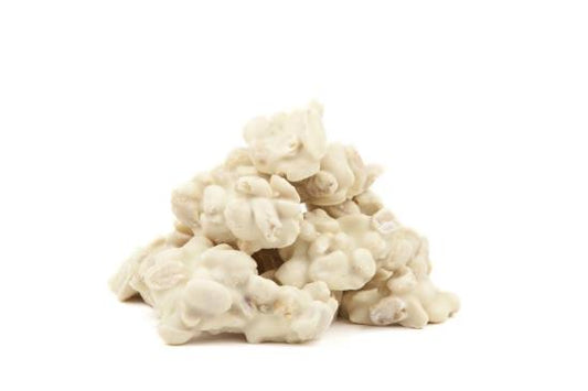 Erdnusssteine, weiße Schachtel