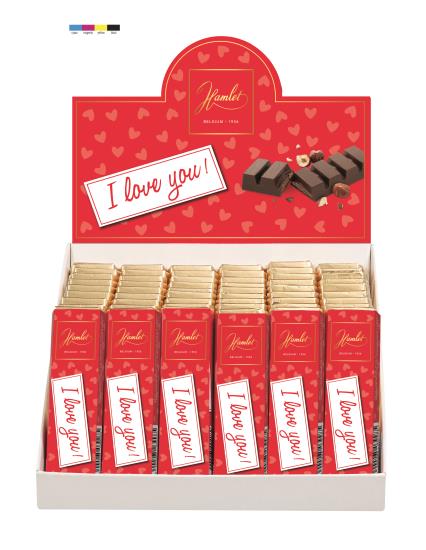 Ich liebe dich Pralinenriegel 54 x 45 Gramm