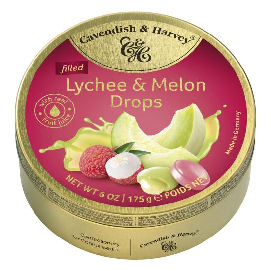 Cavendish &amp; Harvey Litschi- und Melonenbonbons 175 Gramm