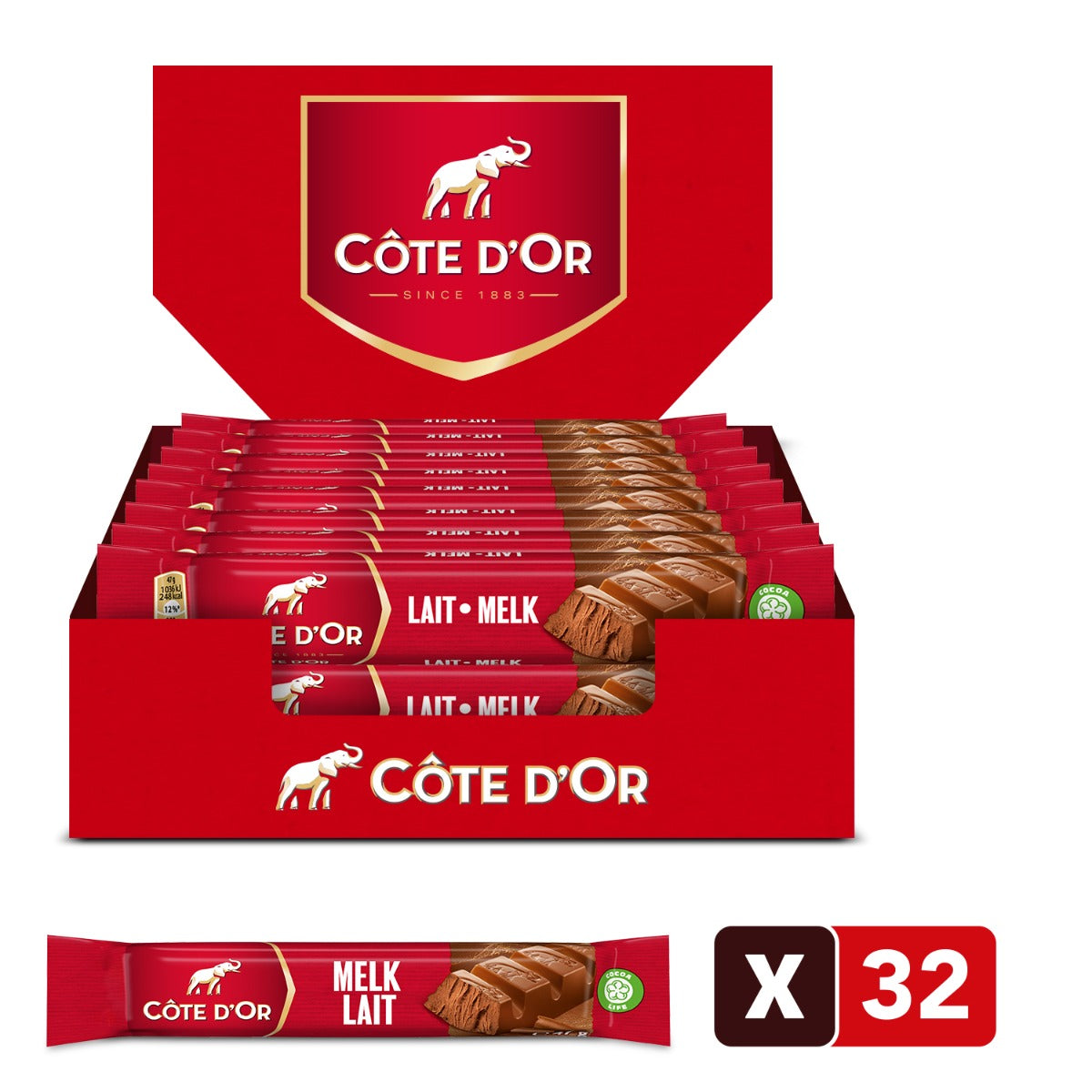 Cote D'Or Milchschokoladenriegel 32 x 47 Gramm