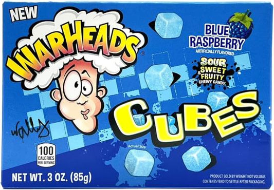 Warheads Blaue Himbeere Saure Würfel 85 Gramm
