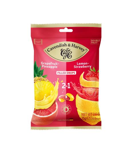 Cavendish &amp; Harvey Grapefruit, Ananas &amp; Zitrone, Erdbeere, 75 Gramm