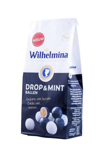 Wilhelmina Kaubonbons Dropmint Balls 200 Gramm