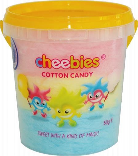 Eimer Zuckerwatte 3 Farben 50 Gramm