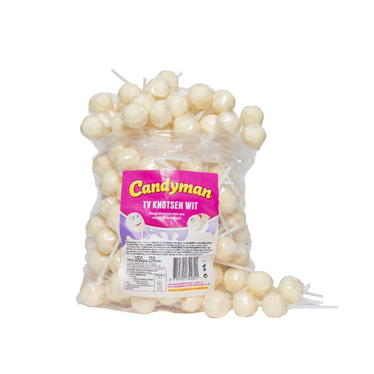 Candyman Lollies TV Knotsen Weiß 150 Stück