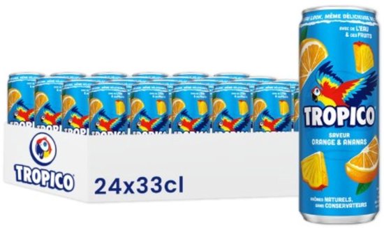 Tropico Frisdrank Sinasappel Ananas Tray 24 x 33CL