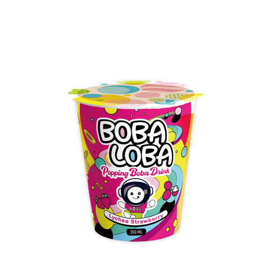 Boba Loba Bubble Tea Litschi Erdbeere 350ML