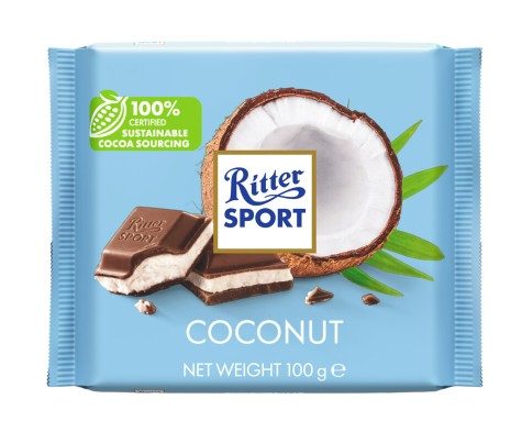 Ritter Sport Melk Chocolade Coconut Doos 12 x 100 Gram