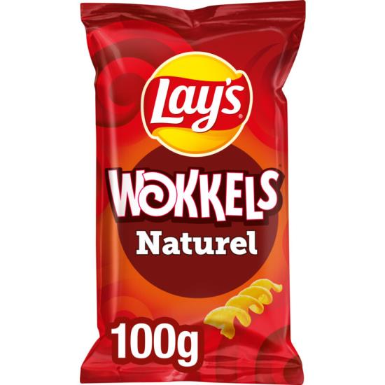 Lays Wokkels Naturel Doos 12 x 100 Gram