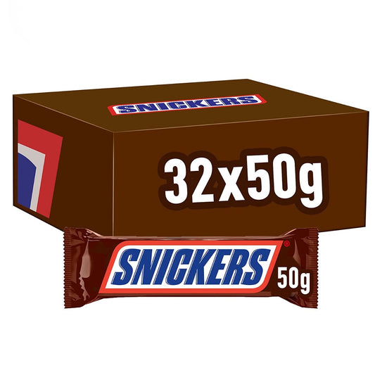 Snickers Einzelschokoladenriegel-Box - 32 x 51 Gramm