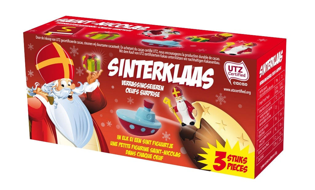 3er-Pack Schokoladen-Überraschungseier Santa