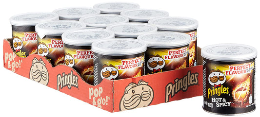 Pringles Hot &amp; Spicy Chips Schale - 12 x 40 Gramm