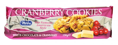 Merba Weiße Schokolade Cranberry Cookies 150 Gramm