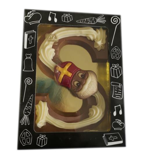 Dekorierter Milchschokoladenbuchstabe S 200 Gramm