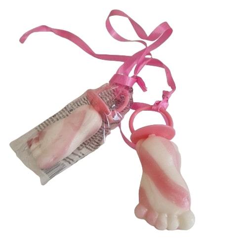 Silo Babyfüße Rosa Weiß - 50 Stück