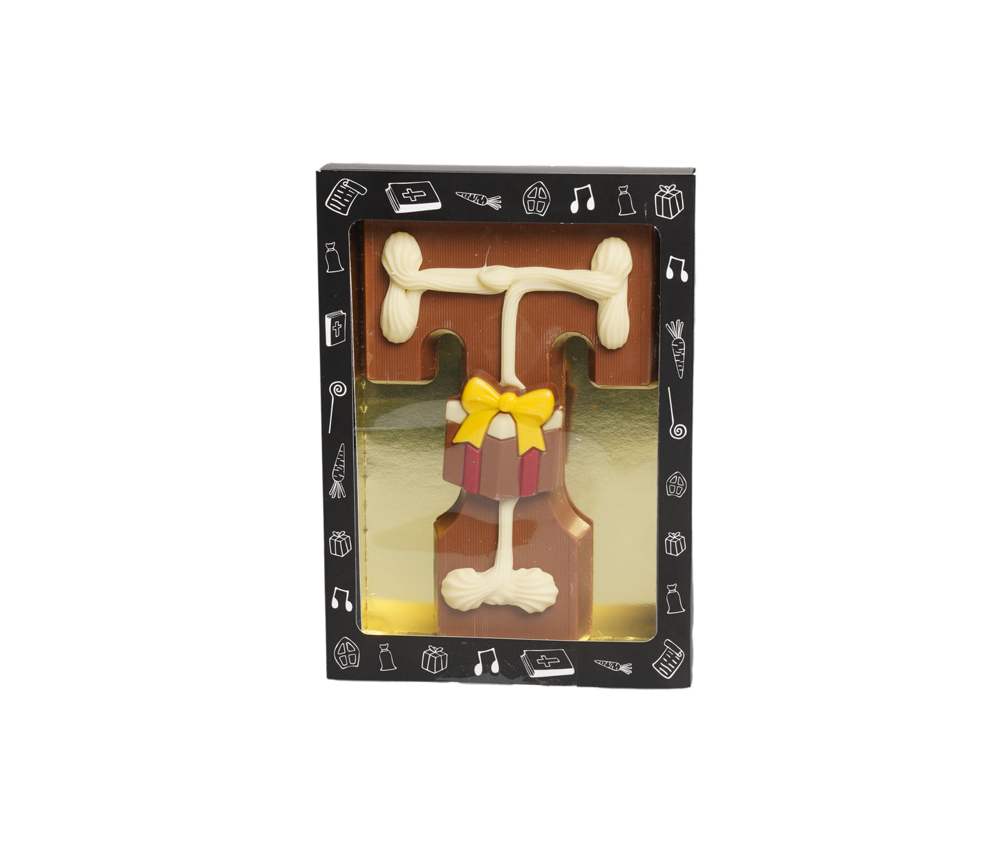 Luxe Gedecoreerde Melk Chocolade Letter T 240 Gram