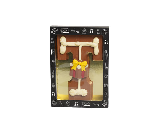 Luxe Gedecoreerde Melk Chocolade Letter T 240 Gram
