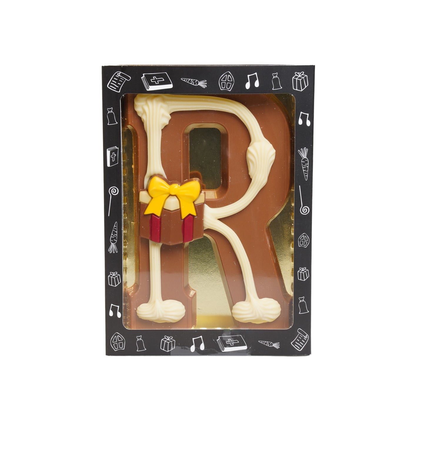 Luxe Gedecoreerde Melk Chocolade Letter R 240 Gram