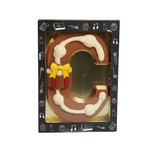 Luxe Gedecoreerde Melk Chocolade Letter C 240 Gram