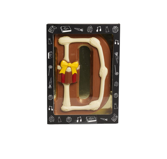 Luxe Gedecoreerde Melk Chocolade Letter D 240 Gram