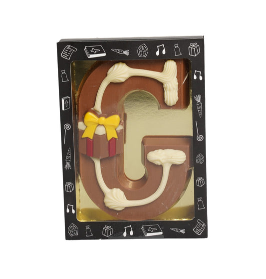 Luxe Gedecoreerde Melk Chocolade Letter G 240 Gram
