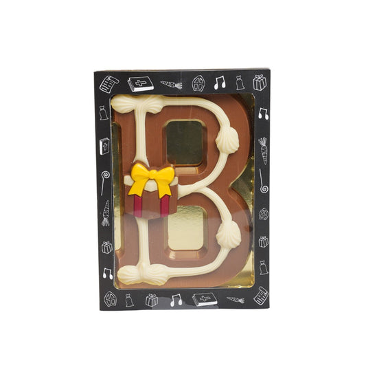 Luxe Gedecoreerde Melk Chocolade Letter B 240 Gram