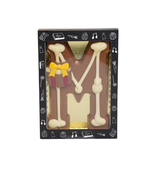 Luxe Gedecoreerde Melk Chocolade Letter M 240 Gram