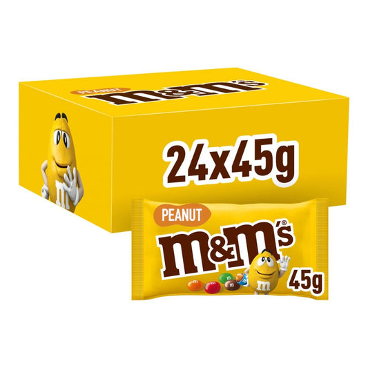 M&amp;M'S Erdnuss-Einzelschokoladenschachtel - 24 x 45 Gramm
