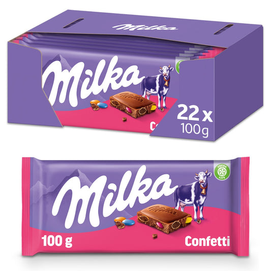 Milka Confetti Schokoriegel 22 x 100 Gramm