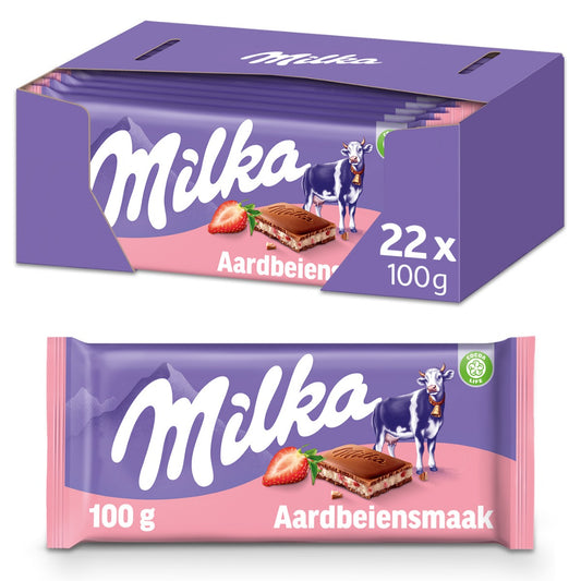 Milka Erdbeer-Schokoriegel 22 x 100 Gramm